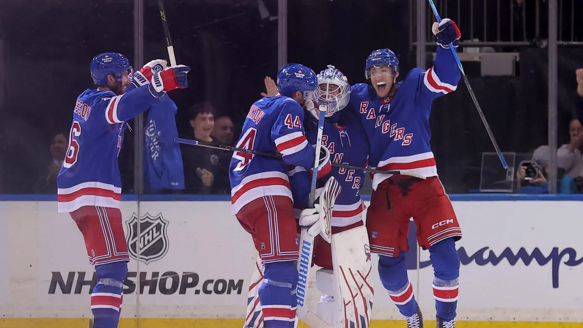 Shesterkin Scores Historic Goal as Rangers Beat Lightning 5-1